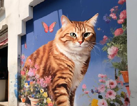 大田自己绘制有个性的手绘墙