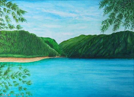 大田在墙绘中，如何绘画绿水青山？