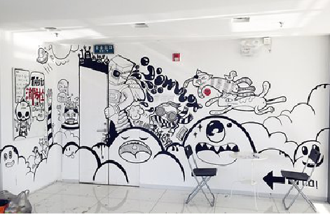 大田手绘墙并非传统涂鸦。